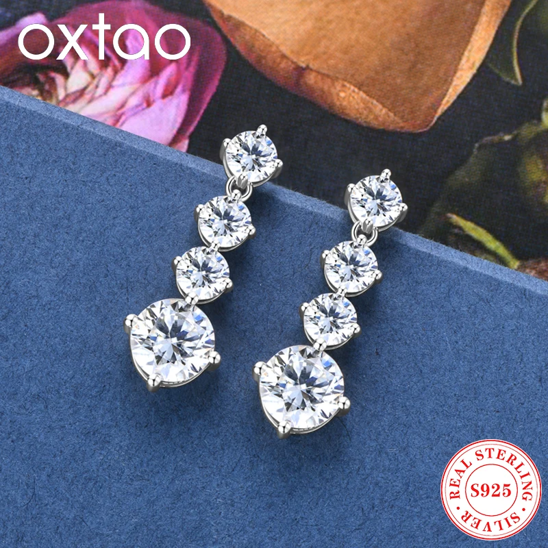 Серьги-подвески OXTAO с муассанитом для женщин и девушек, цвет D, VVS1, с длинными кисточками, из стерлингового серебра 925 пробы, ювелирное украшение, подарок
Серьги-подвески OXTAO с муассанитом для женщин и девушек, цвет D, VVS1, с длинными кисточками, из стерлингового серебра 925 пробы, ювелирное украшение, подарок
