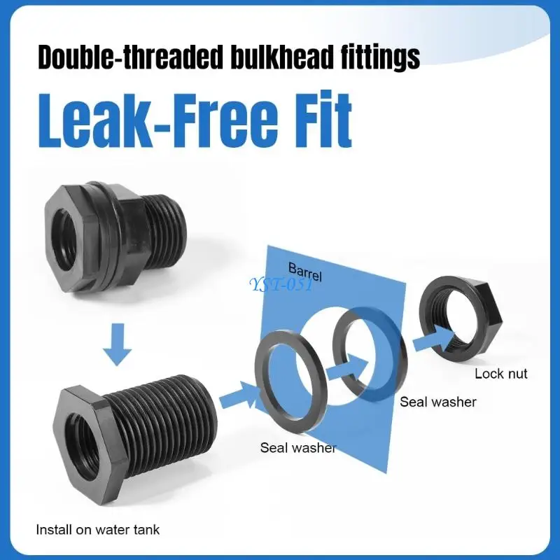 E15A Bulkhead Fitting,Garden Hose Threaded 3/4" Male GHT 2 Female NPT Threaded
E15A Bulkhead Fitting,Garden Hose Threaded 3/4" Male GHT 2 Female NPT Threaded