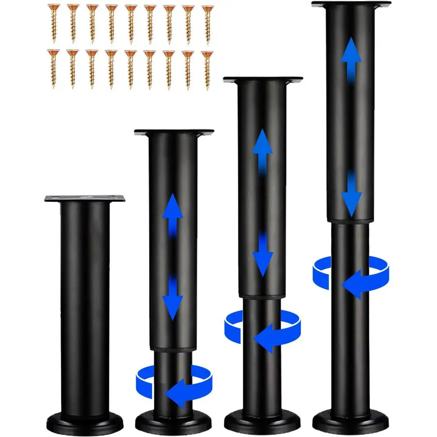 PCS Adjustable Height Bed Support Legs with 18PCS Screws for Bed Frame Bed Center Slat, Heavy Duty Furniture Replacement Legs 7.
PCS Adjustable Height Bed Support Legs with 18PCS Screws for Bed Frame Bed Center Slat, Heavy Duty Furniture Replacement Legs 7.