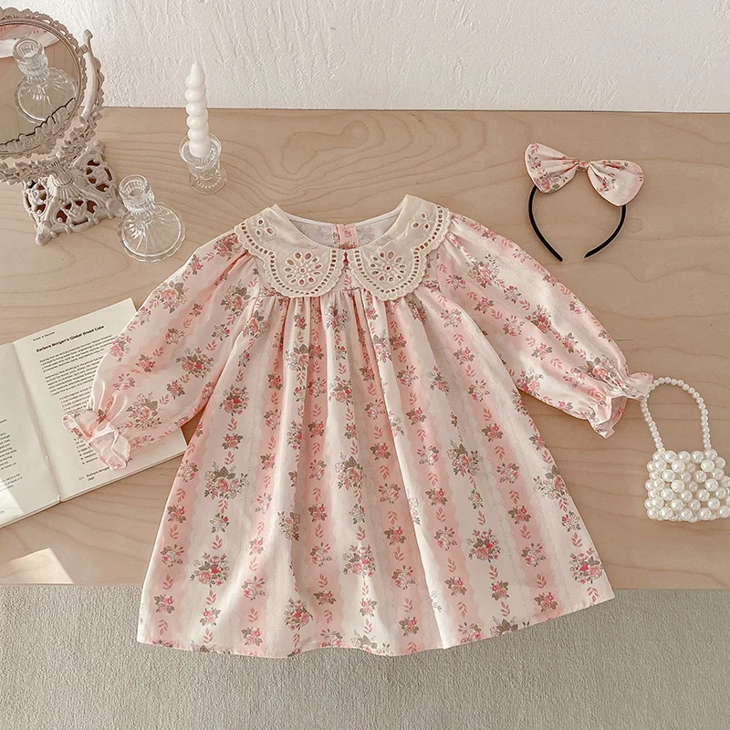 2025 Spring New Children's Clothing Girls Dress Sweet Lace Collar Long Sleeve Skirt Female Treasure Early Spring Princess Skirt
2025 Spring New Children's Clothing Girls Dress Sweet Lace Collar Long Sleeve Skirt Female Treasure Early Spring Princess Skirt
