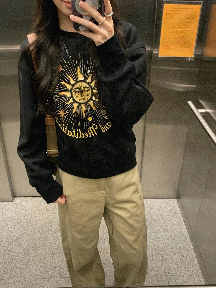 Ретро-свитшот с американским тотемным принтом и капюшоном на флисовой подкладке, с длинными рукавами, для женщин, осенне-зимний, маленький размер
Ретро-свитшот с американским тотемным принтом и капюшоном на флисовой подкладке, с длинными рукавами, для женщин, осенне-зимний, маленький размер