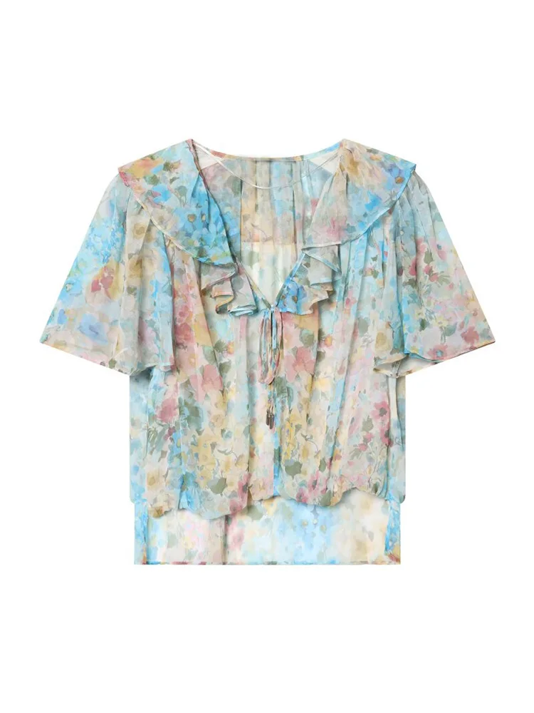 2026 Summer New Women Shirts Blouses Tops Vintage Loose Floral Print Short Sleeve Female Elegant Street Cascading Ruffle Top
2026 Summer New Women Shirts Blouses Tops Vintage Loose Floral Print Short Sleeve Female Elegant Street Cascading Ruffle Top