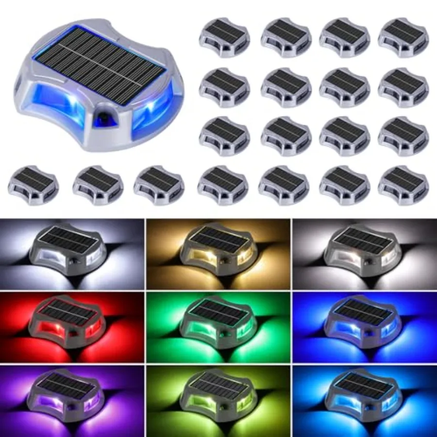 Solar Driveway Lights Outdoor 20-Pack, Solar Deck Lights RGB Color Modes Dock Light Waterproof Driveway Markers Step Light for
Solar Driveway Lights Outdoor 20-Pack, Solar Deck Lights RGB Color Modes Dock Light Waterproof Driveway Markers Step Light for