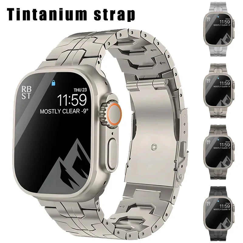 Titanium Strap for Apple Watch Band Ultra 49mm 45mm 41mm 38 42mm 44mm Metal Strap Correas Iwatch Series 9 8 7 6 SE 5 4 Bracelet
Titanium Strap for Apple Watch Band Ultra 49mm 45mm 41mm 38 42mm 44mm Metal Strap Correas Iwatch Series 9 8 7 6 SE 5 4 Bracelet