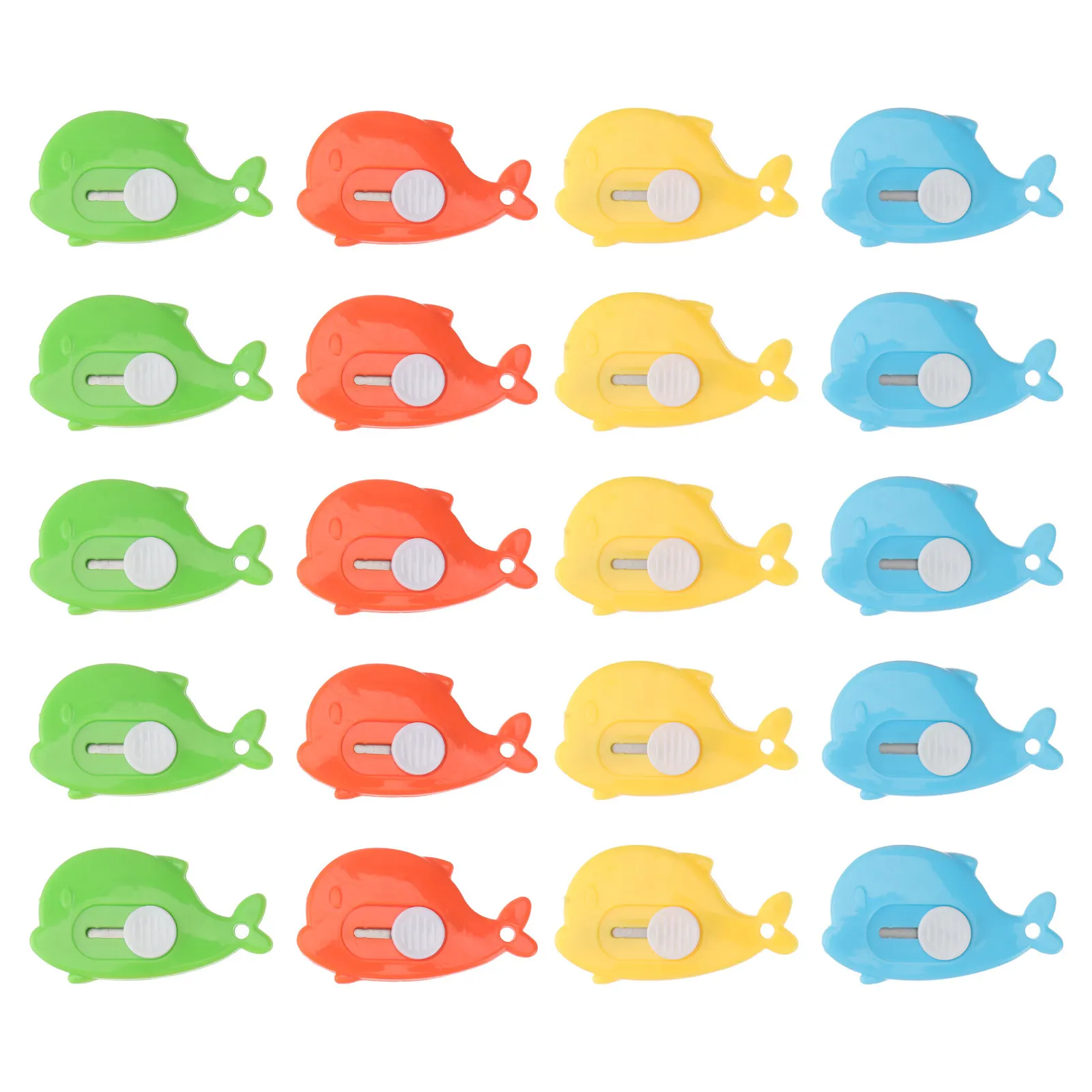 20 шт. милых мини-резаков в форме кита, выдвижные безопасные ножи для рукоделия, упаковки, вскрытия посылок и писем
20 шт. милых мини-резаков в форме кита, выдвижные безопасные ножи для рукоделия, упаковки, вскрытия посылок и писем