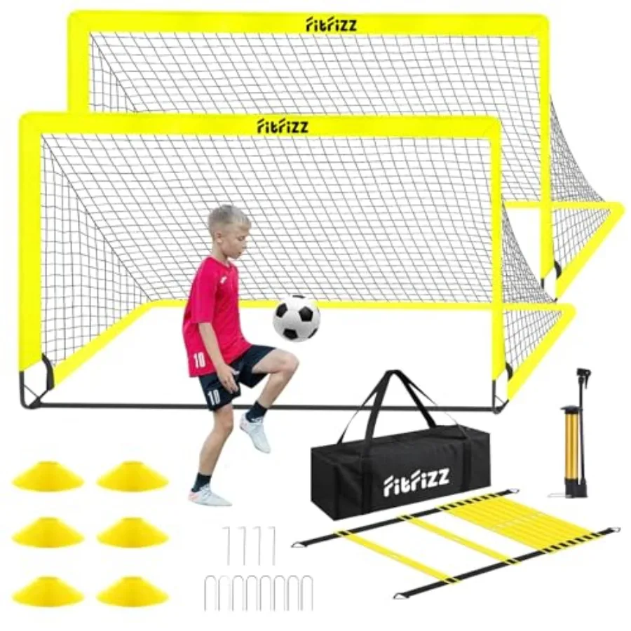 Backyard soccer goal application, polyester mesh material, black color, portable pop-up design with included ball, ladder, and
Backyard soccer goal application, polyester mesh material, black color, portable pop-up design with included ball, ladder, and