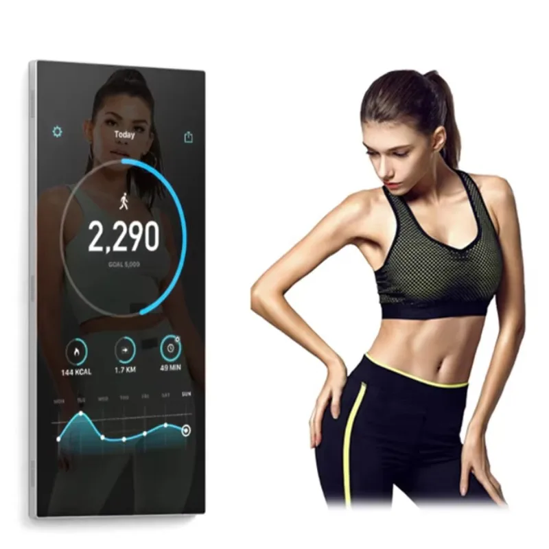 Hot Sales Smart Fitness Mirror Interactive Glass TV Mirror Virtual Fitting Mirror for Smart Home Exercise Workout Yoga
Hot Sales Smart Fitness Mirror Interactive Glass TV Mirror Virtual Fitting Mirror for Smart Home Exercise Workout Yoga