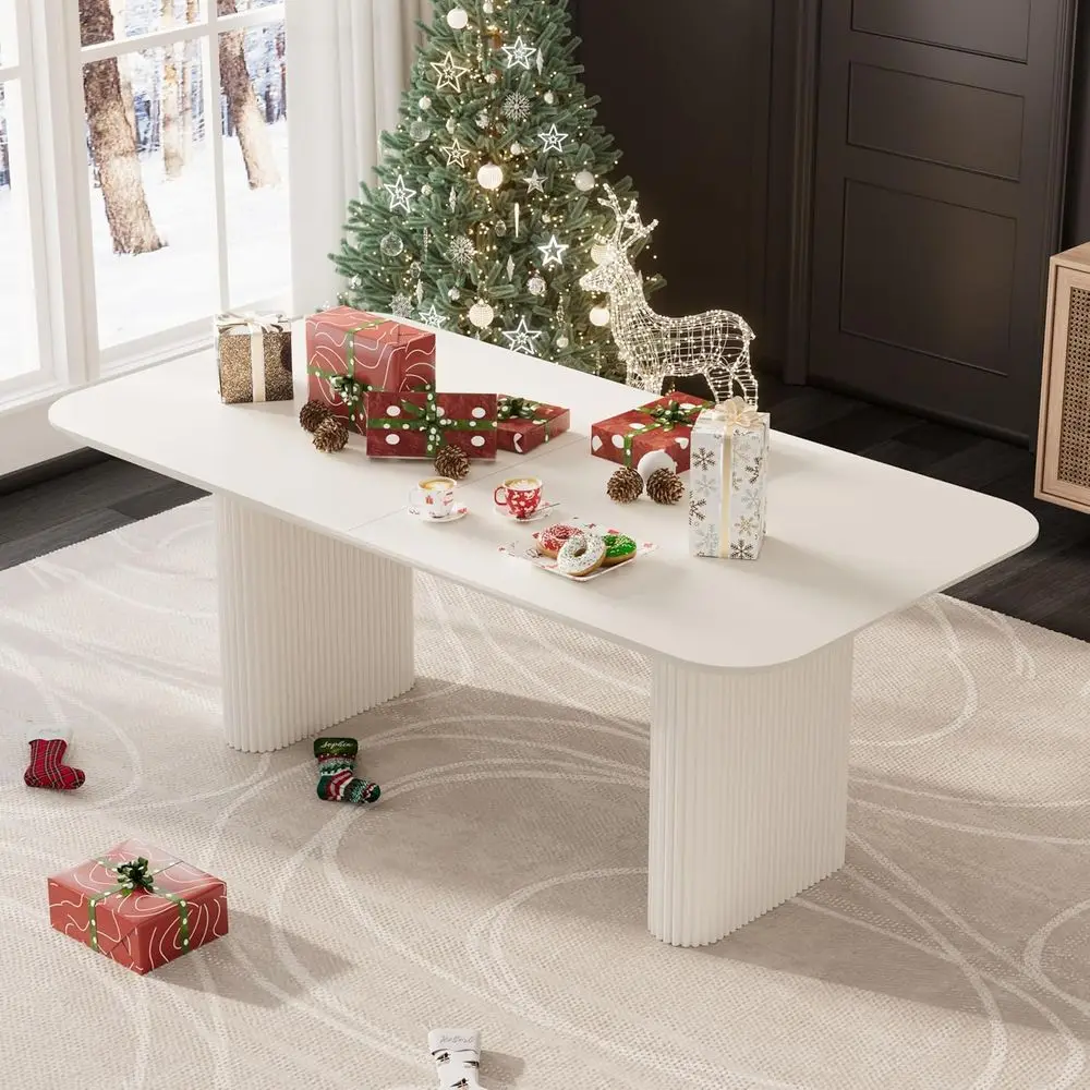 71 Cream White Oval Dining Table for 4-6, Easy Assembly, Suitable for Home Kitchen or Dining Room
71 Cream White Oval Dining Table for 4-6, Easy Assembly, Suitable for Home Kitchen or Dining Room