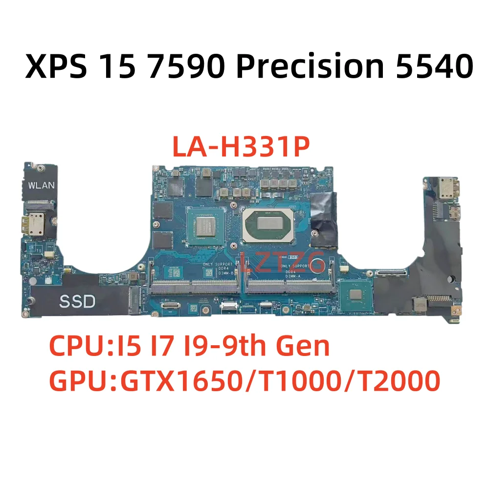 LA-H331P для Dell XPS 15 7590 Precision 5540, материнская плата для ноутбука с процессором I5 I7 I9, графический процессор GTX1650/T1000/T2000, 100% протестировано, ОК 
LA-H331P для Dell XPS 15 7590 Precision 5540, материнская плата для ноутбука с процессором I5 I7 I9, графический процессор GTX1650/T1000/T2000, 100% протестировано, ОК
