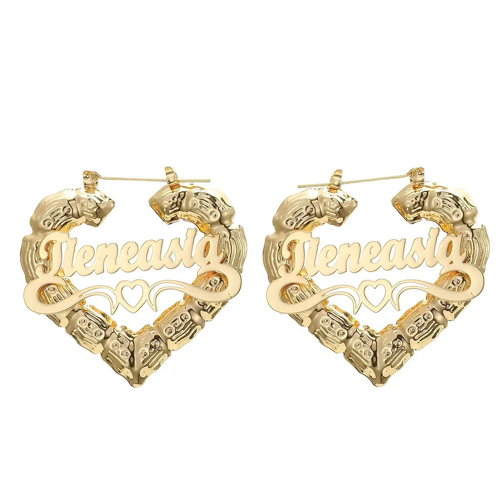 Rainbow Jewelry Store Personalized Heart Bamboo Earrings,Custom Name Hoop Earrings,Gold Plated Bamboo Jewelry for Women
Rainbow Jewelry Store Personalized Heart Bamboo Earrings,Custom Name Hoop Earrings,Gold Plated Bamboo Jewelry for Women