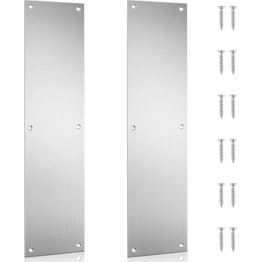 4x16 Inch Aluminum Door Push Plate, Kick Plate for Bottom of Wooden Door, Anti Scratch Door Protector with Rounded Corners, Met
4x16 Inch Aluminum Door Push Plate, Kick Plate for Bottom of Wooden Door, Anti Scratch Door Protector with Rounded Corners, Met