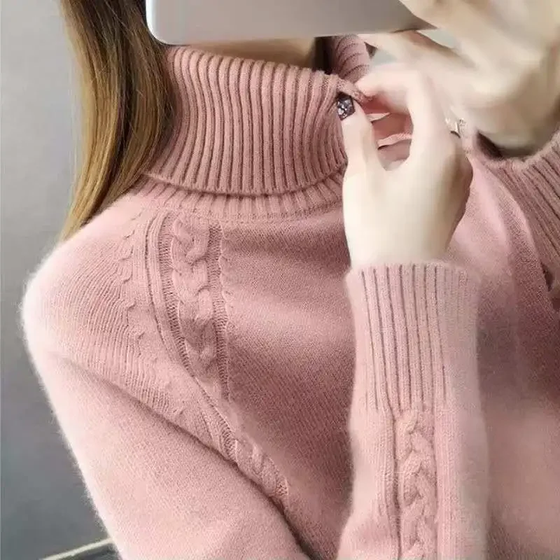Fashionable new high-neck sweater women winter pullover knit base layer shirt that is versatile and suitable for all occasions
Fashionable new high-neck sweater women winter pullover knit base layer shirt that is versatile and suitable for all occasions
