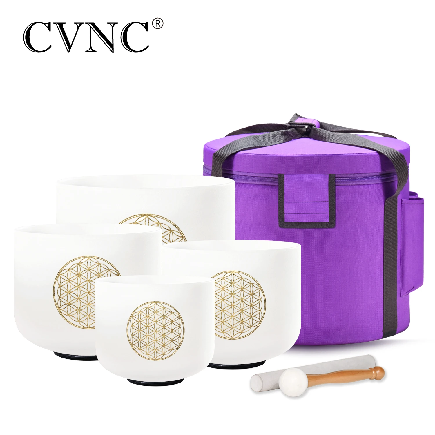 CVNC 7"B 9"G 11"E 13"D Flower of Life Crystal Singing Bowls Chakra Set with Free Case
CVNC 7"B 9"G 11"E 13"D Flower of Life Crystal Singing Bowls Chakra Set with Free Case