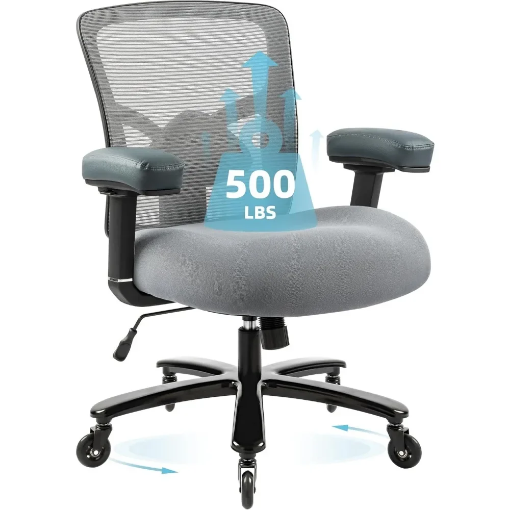 Office Chair 500lbs, Wide Thick Seat Cushion, Adjustable Lumbar Support, Rubber Wheels, 4D Armrests, Ergonomic Mesh Desk Chairs
Office Chair 500lbs, Wide Thick Seat Cushion, Adjustable Lumbar Support, Rubber Wheels, 4D Armrests, Ergonomic Mesh Desk Chairs