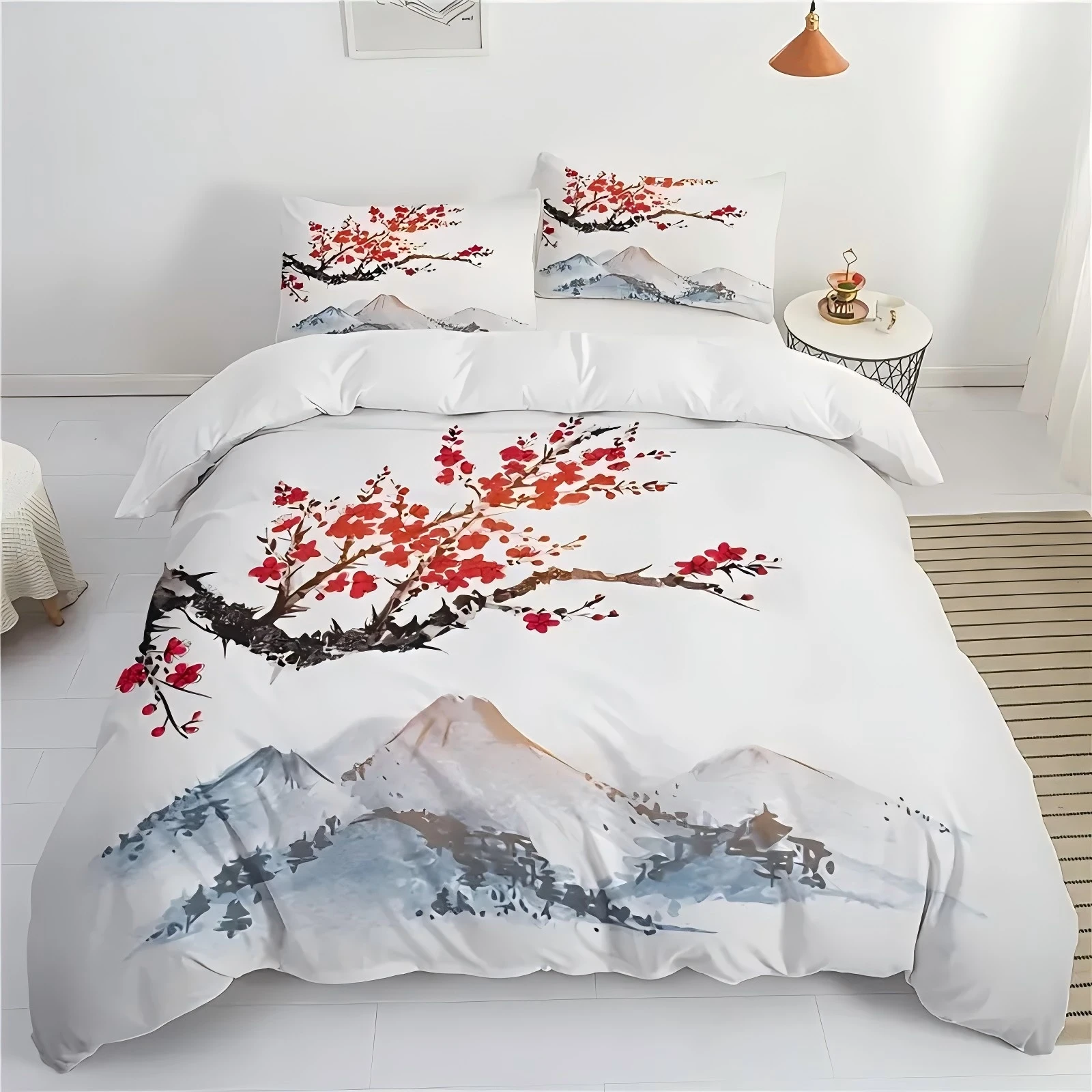 Cherry Blossom Ink Painting Landscape 3D Printed Quilt cover Soft Comfortable Bed set Luxury Home Textile Duvet Cover Pillowcase
Cherry Blossom Ink Painting Landscape 3D Printed Quilt cover Soft Comfortable Bed set Luxury Home Textile Duvet Cover Pillowcase