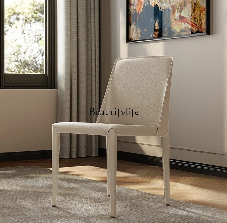 Simple modern wrought iron chair saddle leather backrest stool
Simple modern wrought iron chair saddle leather backrest stool