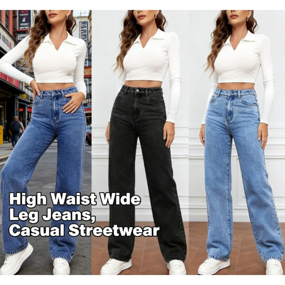 Women's Summer Casual Denim Pants High Waist Wide Leg Loose Fit Trousers
Women's Summer Casual Denim Pants High Waist Wide Leg Loose Fit Trousers