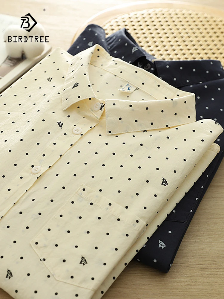 New 2025 Spring Cotton Long Sleeve Shirt, Women Turn-down Collar Dot Print, Mori Girl Japan Style Basic Loose Blouse T52630CC
New 2025 Spring Cotton Long Sleeve Shirt, Women Turn-down Collar Dot Print, Mori Girl Japan Style Basic Loose Blouse T52630CC