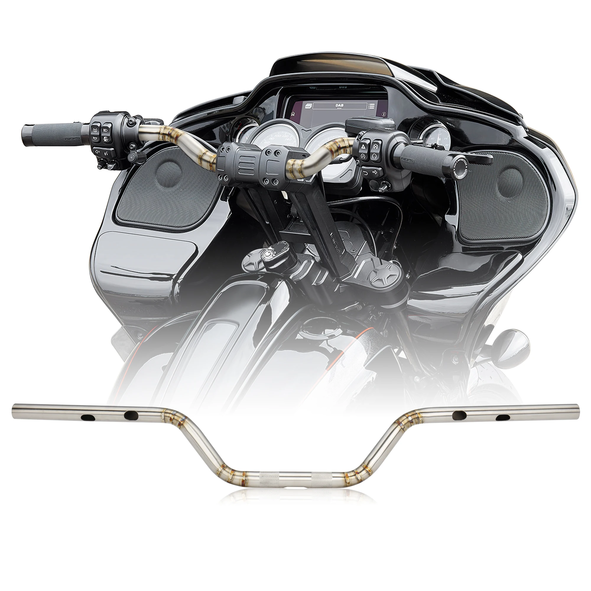 Stainless Steel Handlebar 1" Drag Bar for Harley 2023-Up CVO Road Glide, 2024-Up Road Glide Custom and ABS Enabled Road Glide
Stainless Steel Handlebar 1" Drag Bar for Harley 2023-Up CVO Road Glide, 2024-Up Road Glide Custom and ABS Enabled Road Glide