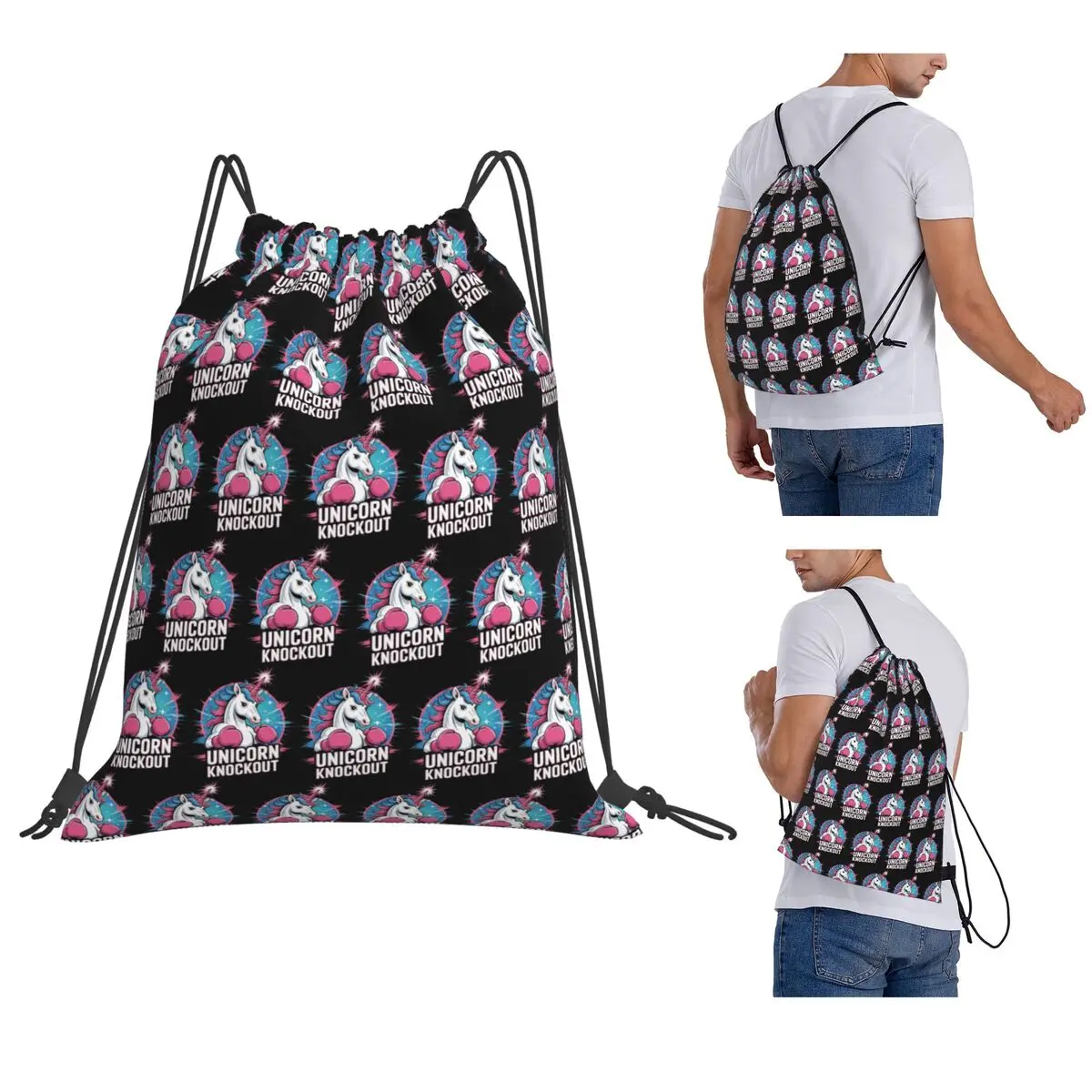 Pink Unicorn With Boxing Gloves Backpacks Multi-function Drawstring Bags Storage Bag Book Bags for Man Woman School
Pink Unicorn With Boxing Gloves Backpacks Multi-function Drawstring Bags Storage Bag Book Bags for Man Woman School