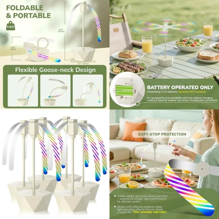 Portable Battery Powered Fly Fans for Tables Up to 15 Hours Working Time, 6-Pack Indoor Outdoor Food Fan with Flexible Goose-Ne
Portable Battery Powered Fly Fans for Tables Up to 15 Hours Working Time, 6-Pack Indoor Outdoor Food Fan with Flexible Goose-Ne