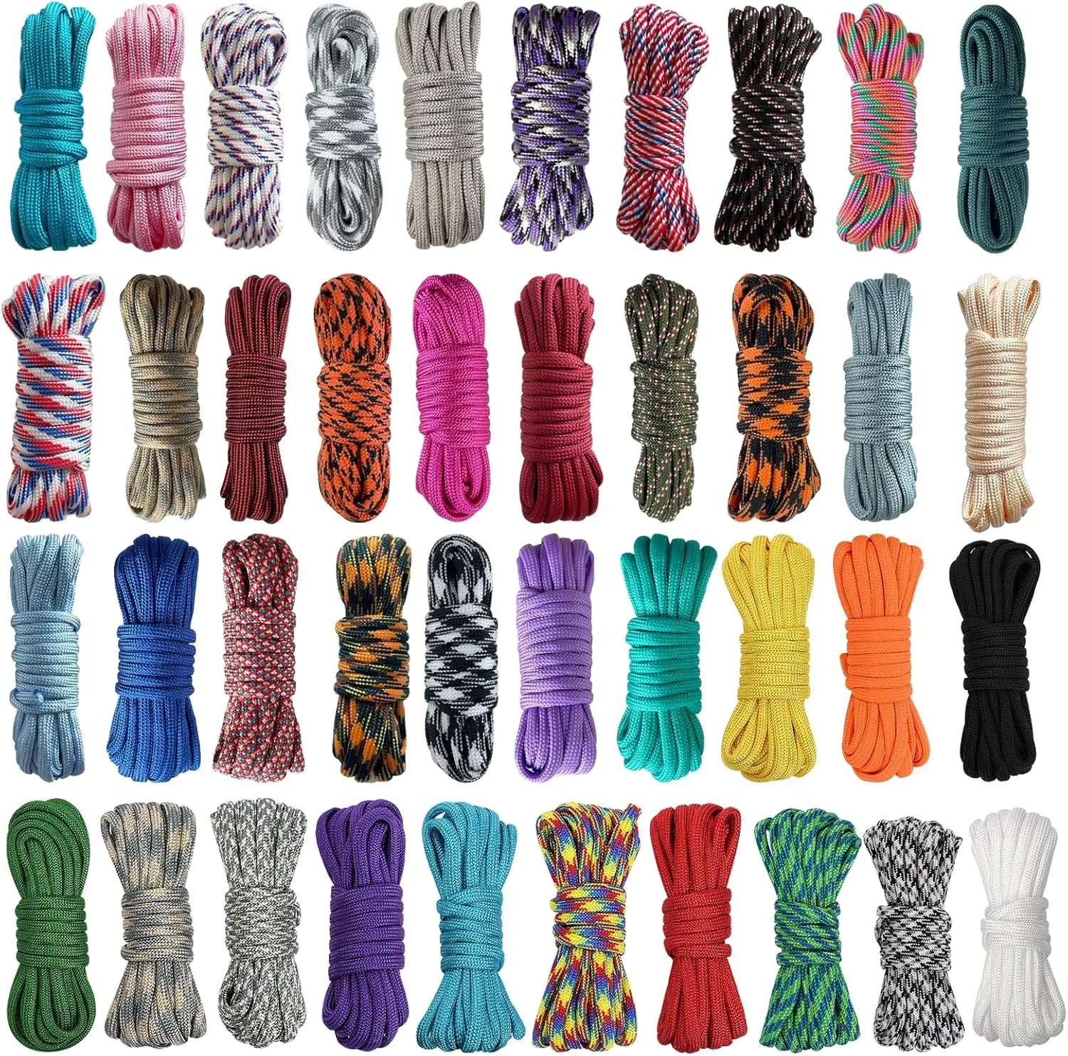 Paracord Ropes 550lb 40 Colors 10ft Each 400ft Total Survival Craft Kit for Bracelets Lanyards Dog Collars Gifts
Paracord Ropes 550lb 40 Colors 10ft Each 400ft Total Survival Craft Kit for Bracelets Lanyards Dog Collars Gifts