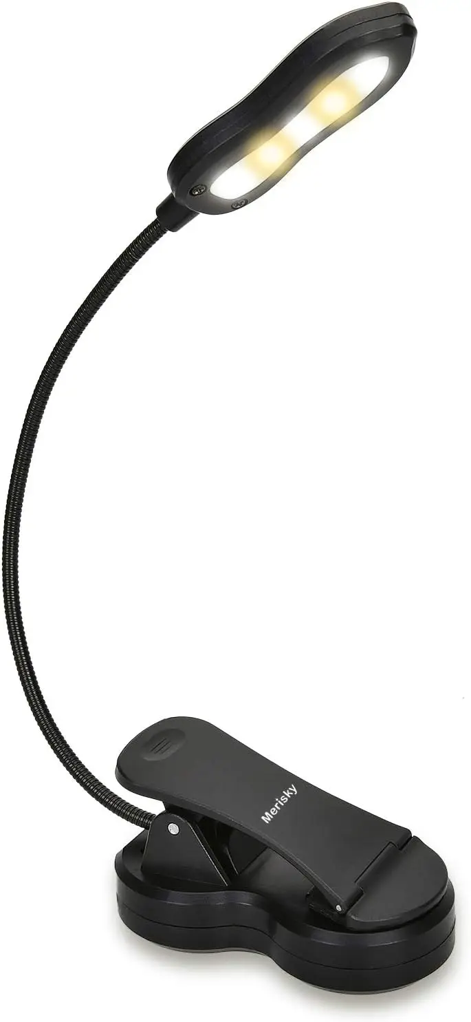 Clip on LED Book Light: 3 Colors, 3 Brightness, 60H Battery, Eye Care, Portable for Reading in Bed & Travel (Black)
Clip on LED Book Light: 3 Colors, 3 Brightness, 60H Battery, Eye Care, Portable for Reading in Bed & Travel (Black)