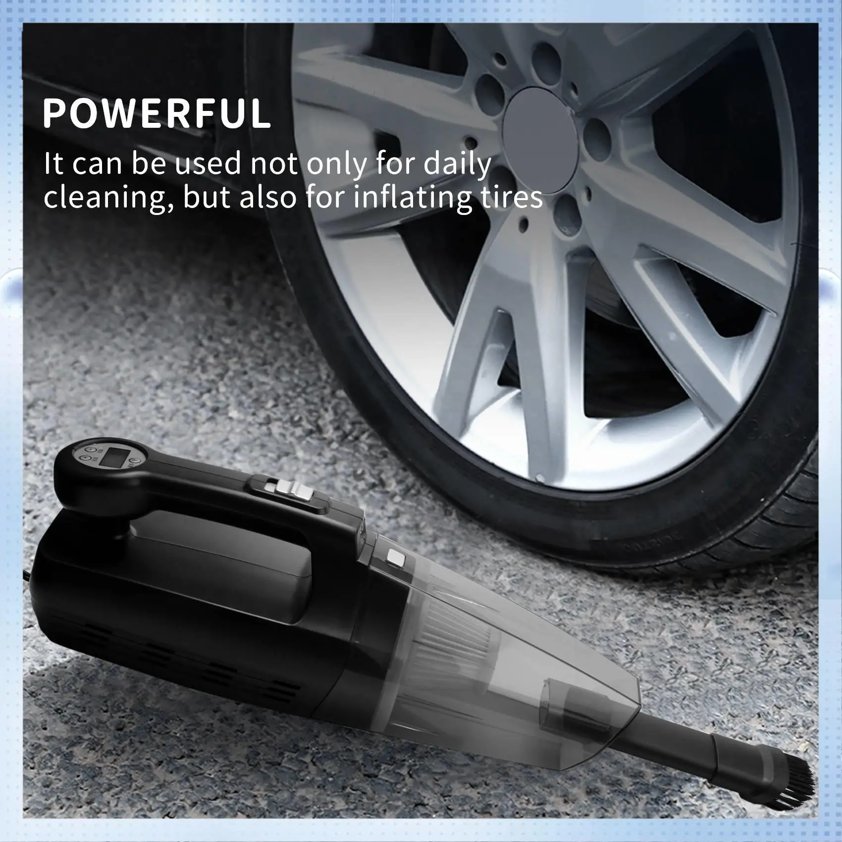 A70R-4 In 1 Car Vacuum Cleaner Tire Inflator 7000PA High Power Suction Wet/Dry Portable Vacuum Cleaner With LCD Display
A70R-4 In 1 Car Vacuum Cleaner Tire Inflator 7000PA High Power Suction Wet/Dry Portable Vacuum Cleaner With LCD Display