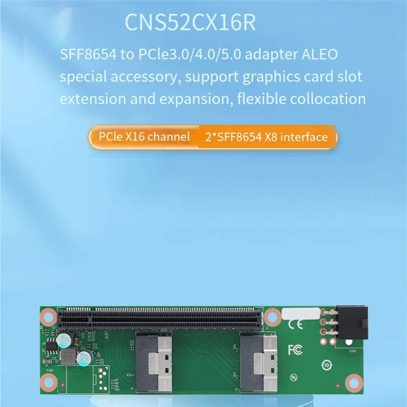Новинка — 2-портовый адаптер CNS52CX16R Slimsas SFF-8654 8I к Pcie4.0 X16, удлинение слота Pcie для графического процессора/сетевой карты Pcie Gen4.0
Новинка — 2-портовый адаптер CNS52CX16R Slimsas SFF-8654 8I к Pcie4.0 X16, удлинение слота Pcie для графического процессора/сетевой карты Pcie Gen4.0