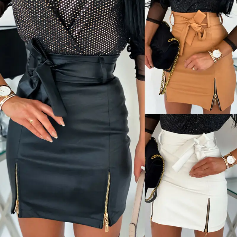 Fashion Women Skirt Mini Slim Skirt High Waist Split Office Ladies PU Leather Pencil Bodycon Skirt
Fashion Women Skirt Mini Slim Skirt High Waist Split Office Ladies PU Leather Pencil Bodycon Skirt