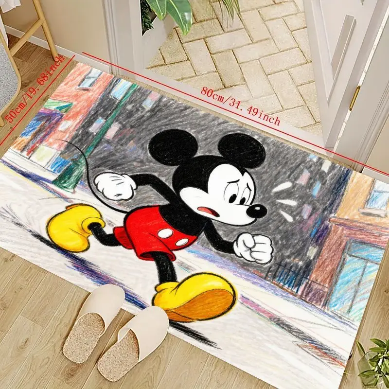 1 шт., коврик для бега с Микки Маусом из мультфильма Диснея, 50x80 см (19,68x31,49 дюйма), нескользящий впитывающий коврик для двери, эстетический анимированный Char 
1 шт., коврик для бега с Микки Маусом из мультфильма Диснея, 50x80 см (19,68x31,49 дюйма), нескользящий впитывающий коврик для двери, эстетический анимированный Char
