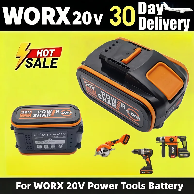 6.0Ah/8.0Ah large capacity options, suitable for Worx 20V power tools, standard with charger for fast full charge.
6.0Ah/8.0Ah large capacity options, suitable for Worx 20V power tools, standard with charger for fast full charge.