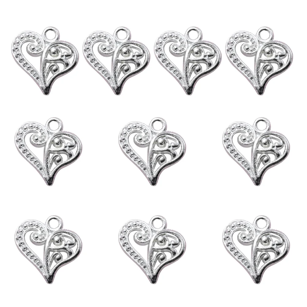 10pcs Heart Shape Pendant Necklace Alloy Silver Color DIY Jewelry Making Charms Craft Supplies Bracelet Earrings Accessories
10pcs Heart Shape Pendant Necklace Alloy Silver Color DIY Jewelry Making Charms Craft Supplies Bracelet Earrings Accessories
