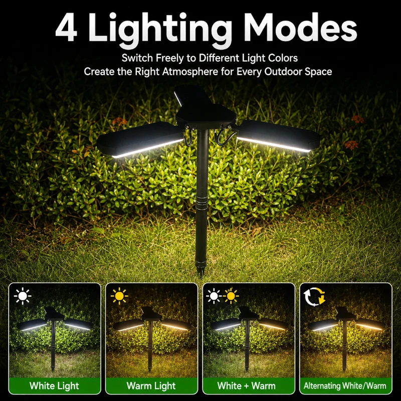 Solar Outdoor Garden Light 2/3 Heads Adjustable LED Pathway Lamp IP65 Waterproof 12H Long Lasting Auto On/Off Solar Lawn Light
Solar Outdoor Garden Light 2/3 Heads Adjustable LED Pathway Lamp IP65 Waterproof 12H Long Lasting Auto On/Off Solar Lawn Light