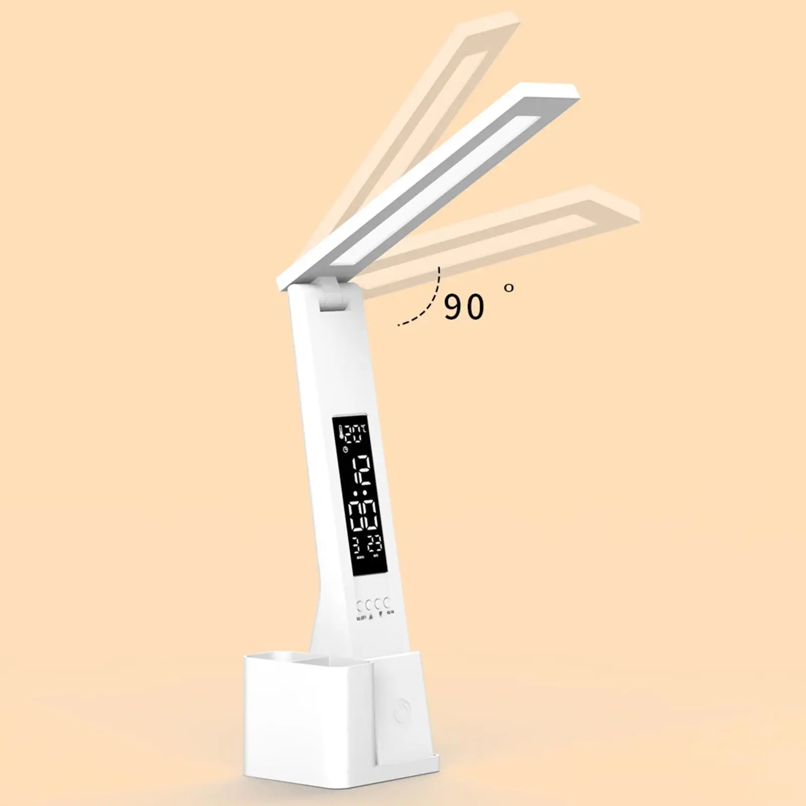 LED Desk Lamp, Table Lamp with Calendar, Temperature Clock, Dimmable, Portable
LED Desk Lamp, Table Lamp with Calendar, Temperature Clock, Dimmable, Portable