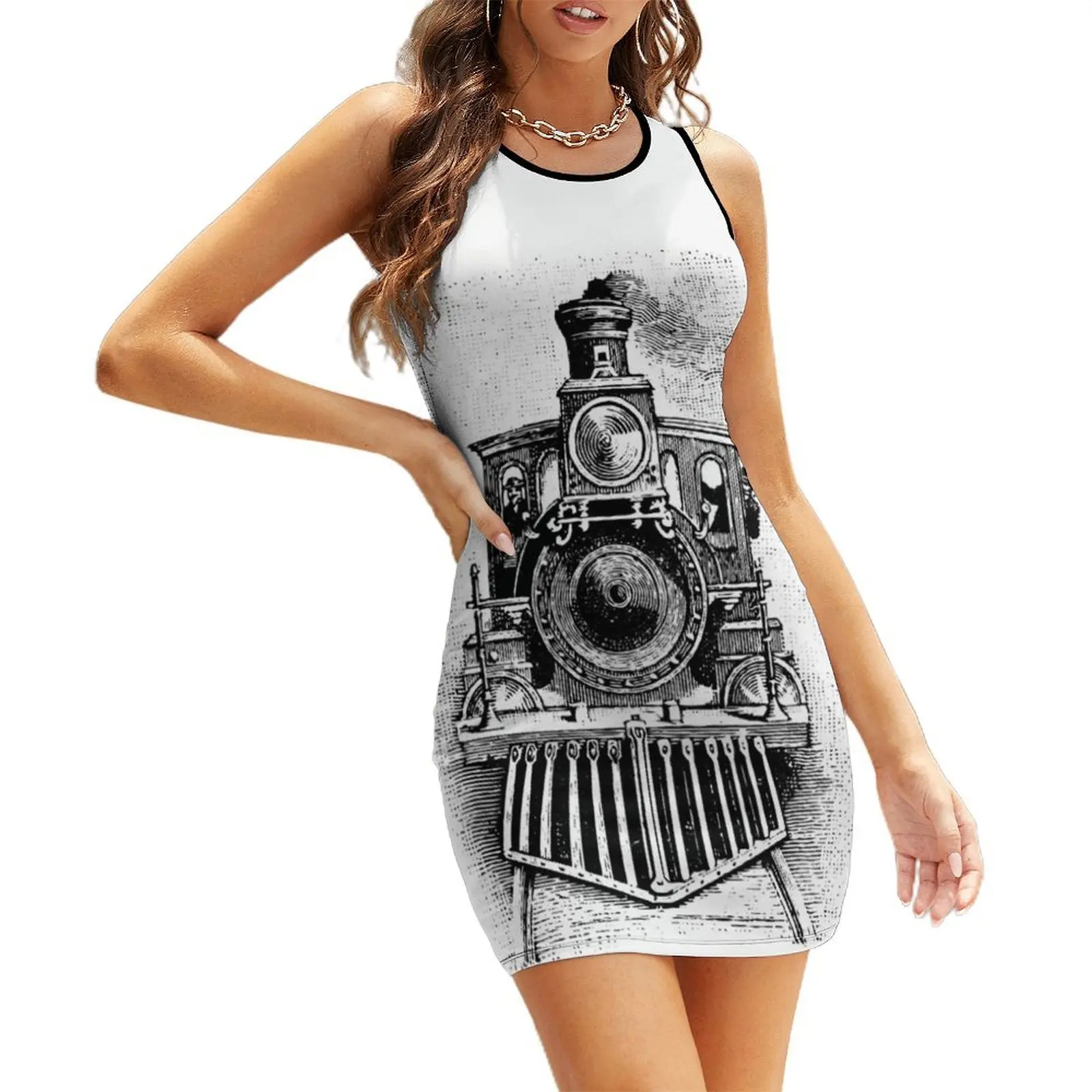 Vintage Locomotive Train - Front Facing Sleeveless Sundress summer women's suit Summer women's clothing Dress for girls
Vintage Locomotive Train - Front Facing Sleeveless Sundress summer women's suit Summer women's clothing Dress for girls