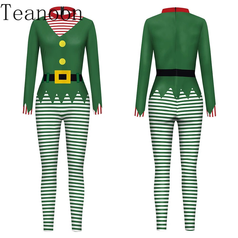 Green Stripe Christmas Jumpsuits Fashion Woman Bodysuits Xmas Elves Cosplay Costume Festival Catsuit Funny Party Clothes Gifts
Green Stripe Christmas Jumpsuits Fashion Woman Bodysuits Xmas Elves Cosplay Costume Festival Catsuit Funny Party Clothes Gifts