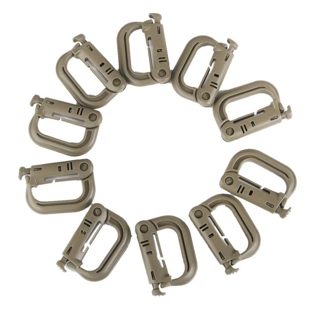 10pcs D-Ring Locking Buckle D-Shaped High Strength Light Weight For Camping Hiking Hunting Tactical Bag Accessory Corrosion
10pcs D-Ring Locking Buckle D-Shaped High Strength Light Weight For Camping Hiking Hunting Tactical Bag Accessory Corrosion