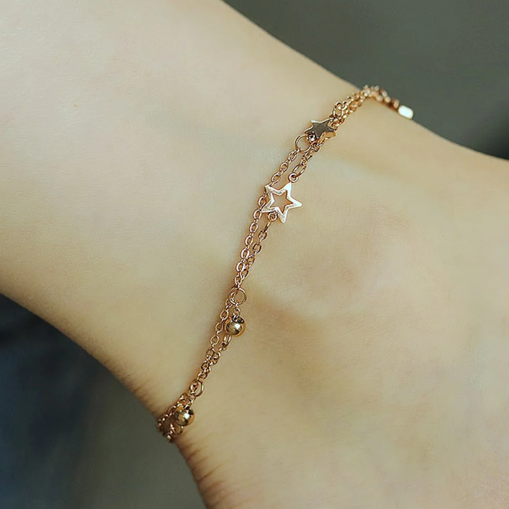 Five-Pointed Star Anklet Bracelets Elegant Chain Simple Dainty Titanium Steel Decoration Foot Pendant Jewelry Miss
Five-Pointed Star Anklet Bracelets Elegant Chain Simple Dainty Titanium Steel Decoration Foot Pendant Jewelry Miss