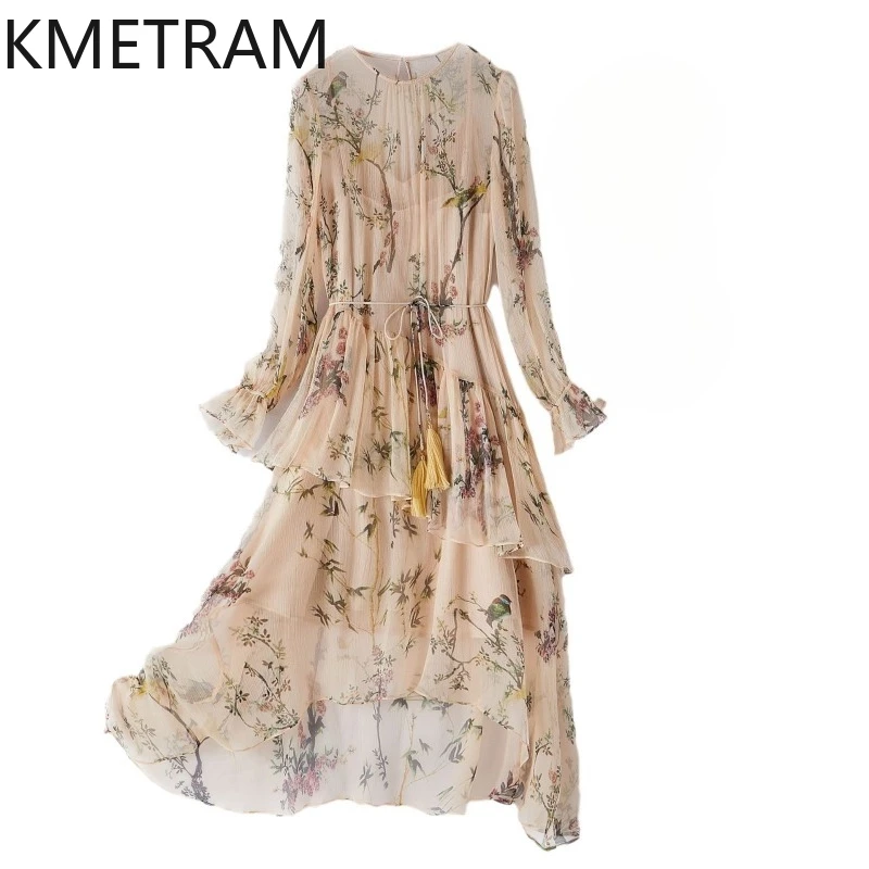 KMETRAM 100% Mulberry Silk Dress Woman Summer 2025 Birthday Long Sleeve Dresses Elegant Printed Frocks Ladies Clothes Vestidos
KMETRAM 100% Mulberry Silk Dress Woman Summer 2025 Birthday Long Sleeve Dresses Elegant Printed Frocks Ladies Clothes Vestidos