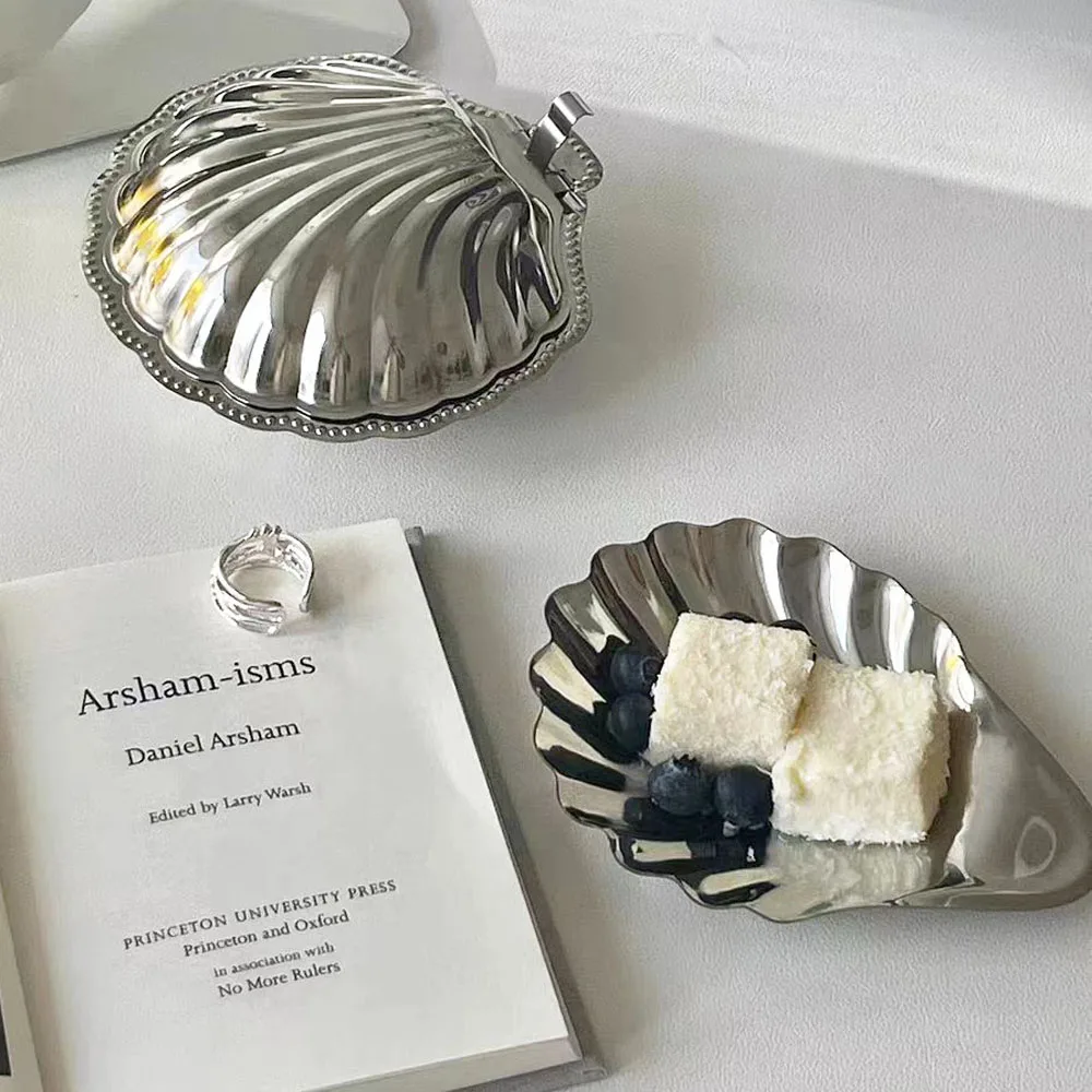 304 Stainless Steel Plate Shell Shaped Dish Metal Cheese Dessert Dish Plate Jewelry Storage Metal Tray Soap Box Table Decoration
304 Stainless Steel Plate Shell Shaped Dish Metal Cheese Dessert Dish Plate Jewelry Storage Metal Tray Soap Box Table Decoration
