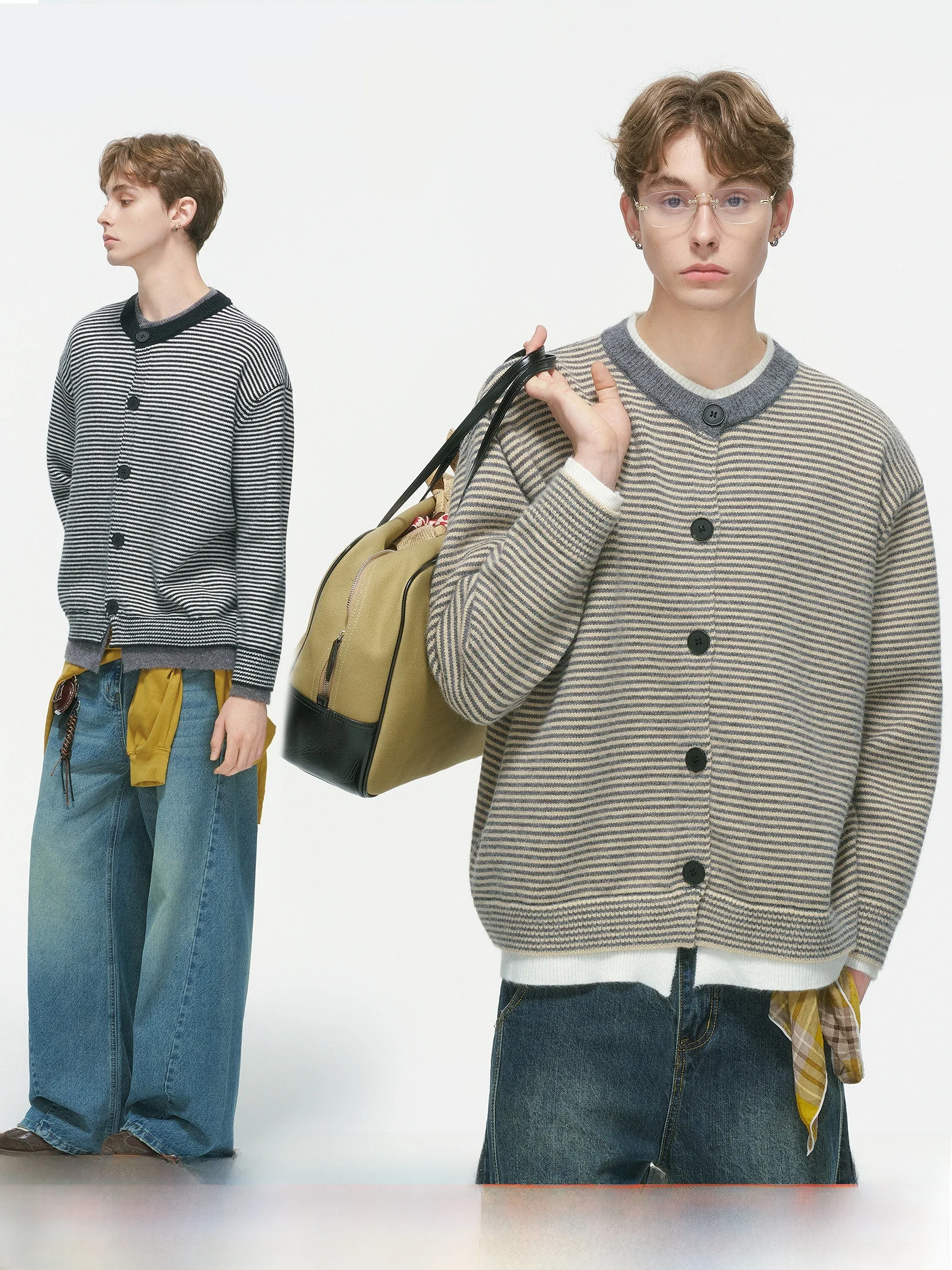 Lazy Casual Striped Open Cardigan Sweater Men's Style Autumn Fashion Old Money Trend Long Sleeve round Neck Knitted Outerwear
Lazy Casual Striped Open Cardigan Sweater Men's Style Autumn Fashion Old Money Trend Long Sleeve round Neck Knitted Outerwear