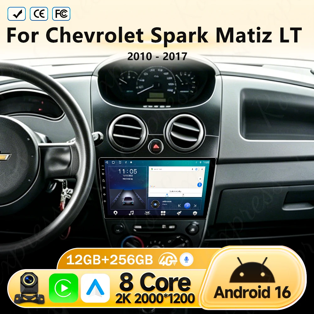 For Chevrolet Spark Matiz LT 2010 - 2017 Android 16 Car Radio Multimedia Video Player GPS CarPlay Auto 4G WIFI Head Unit Stereo
For Chevrolet Spark Matiz LT 2010 - 2017 Android 16 Car Radio Multimedia Video Player GPS CarPlay Auto 4G WIFI Head Unit Stereo