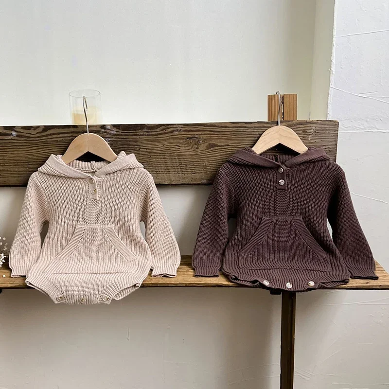 2024 New Autumn Infant Baby Boys Girl Knitted Jumpsuit Long Sleeved Solid Color Hooded Toddler Baby Knitted Romper Baby Clothing
2024 New Autumn Infant Baby Boys Girl Knitted Jumpsuit Long Sleeved Solid Color Hooded Toddler Baby Knitted Romper Baby Clothing