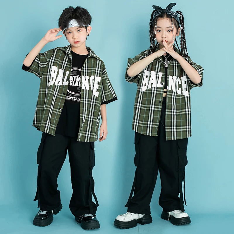 Kids Ballroom Hip Hop Clothing Checkered Shirt Black Street Cargo Pants For Girl Boy Jazz Show Dance Costume Teen Stage Clothes
Kids Ballroom Hip Hop Clothing Checkered Shirt Black Street Cargo Pants For Girl Boy Jazz Show Dance Costume Teen Stage Clothes
