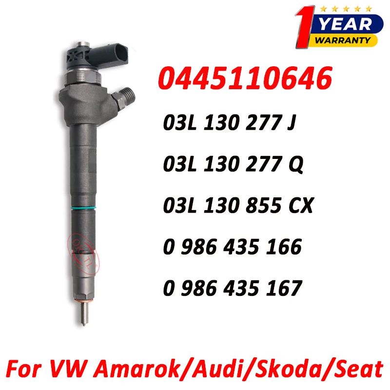 New ORLTL 0445110646 03L130277J 03L130277Q Diesel Injector Nozzle 03L130855CX for VW Amarok Audi Skoda Seat 2.0 d
New ORLTL 0445110646 03L130277J 03L130277Q Diesel Injector Nozzle 03L130855CX for VW Amarok Audi Skoda Seat 2.0 d