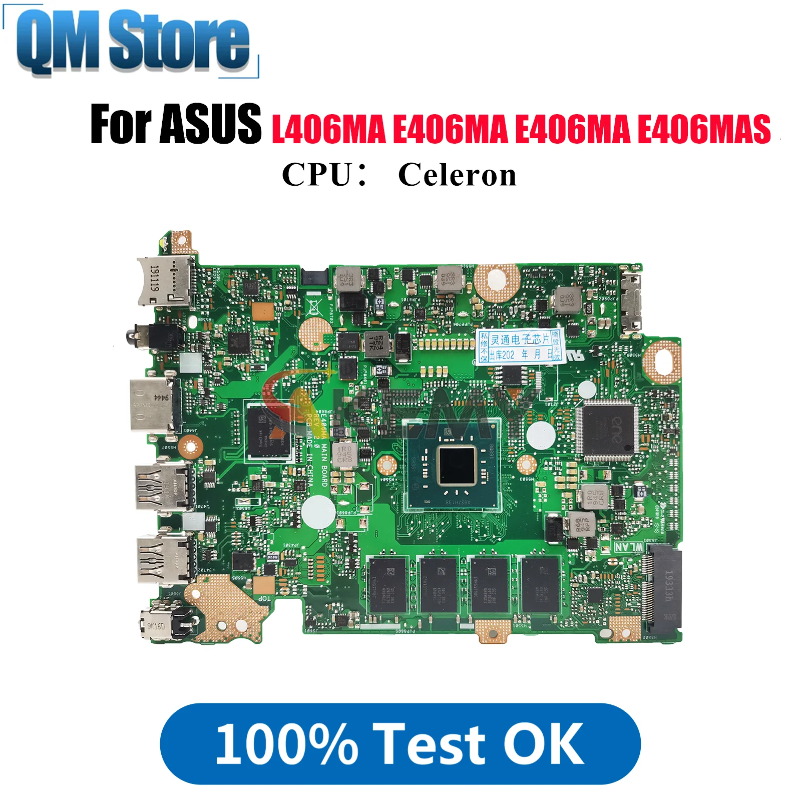 E406MA Laptop Motherboard For ASUS EeeBook L406MA E406MAS E406MA E406M Notebook Mainboard W/ Celeron CPU 100% tests OK fast ship 
E406MA Laptop Motherboard For ASUS EeeBook L406MA E406MAS E406MA E406M Notebook Mainboard W/ Celeron CPU 100% tests OK fast ship
