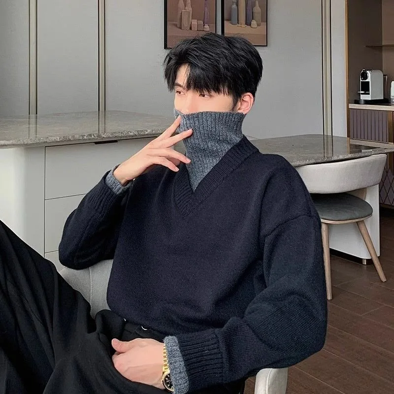 Fake Two-piece Lazy Style Contrasting Turtleneck Sweater Men's Autumn and Winter Korean Style Bottoming Shirt Casual Fashion Top
Fake Two-piece Lazy Style Contrasting Turtleneck Sweater Men's Autumn and Winter Korean Style Bottoming Shirt Casual Fashion Top