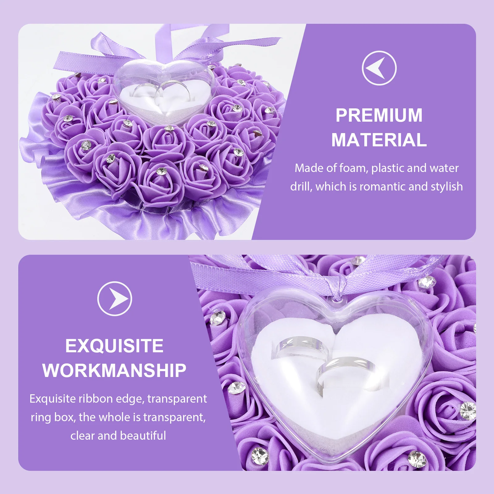 Elegant Crystal Rose Ring Pillow Rhinestone Heart Box Wedding Ceremony Bridal Accessories Party Supplies Heart Shaped Ring
Elegant Crystal Rose Ring Pillow Rhinestone Heart Box Wedding Ceremony Bridal Accessories Party Supplies Heart Shaped Ring