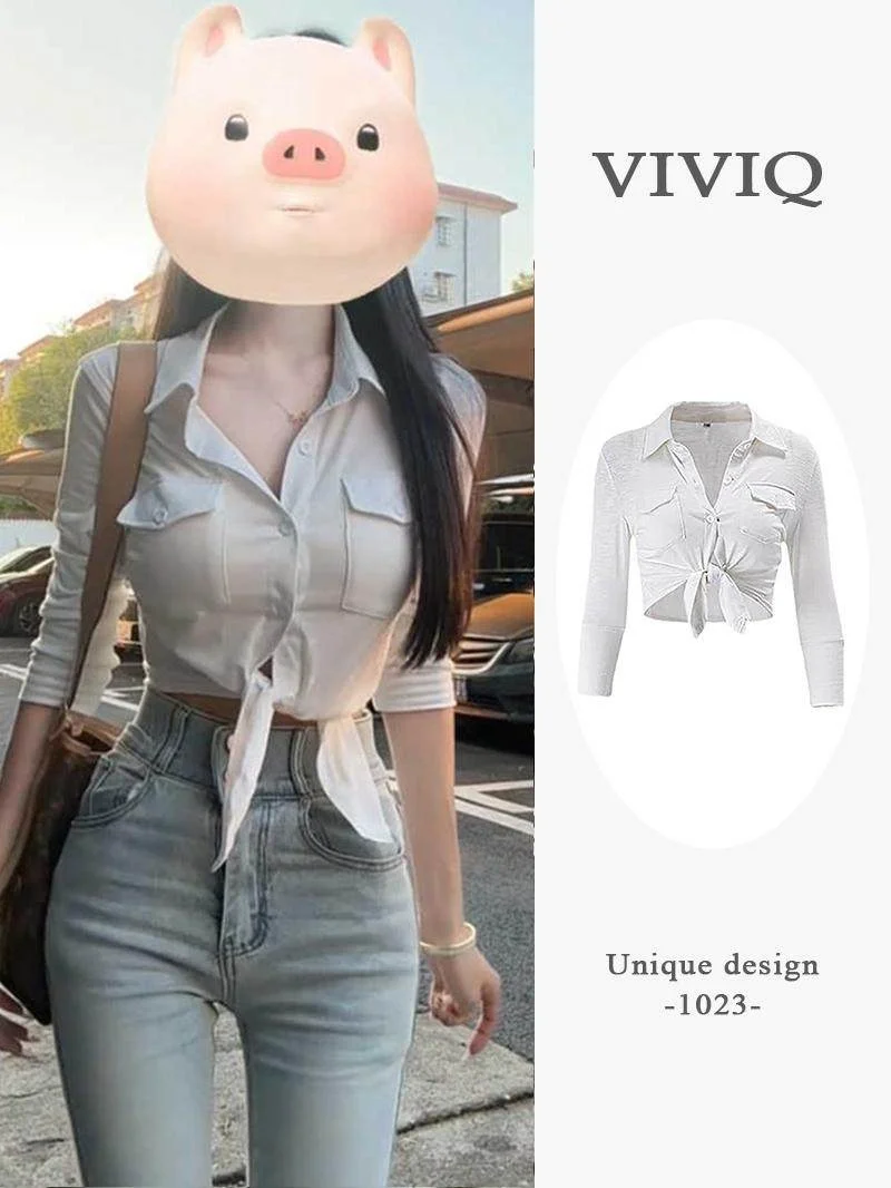 Slim Fit Short Sleeve Shirt Women's Pure Desire White Collar Long Sleeve Inner Wear Summer New Style Design Sexy Short Top
Slim Fit Short Sleeve Shirt Women's Pure Desire White Collar Long Sleeve Inner Wear Summer New Style Design Sexy Short Top
